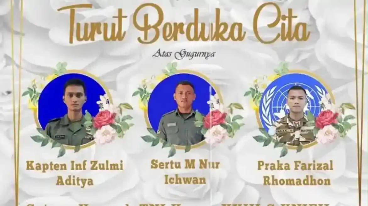 Indonesia Berduka, Tiga Prajurit TNI Gugur di Lebanon, Kemlu Desak Dewan Keamanan PBB Usut Tuntas Serangan Israel