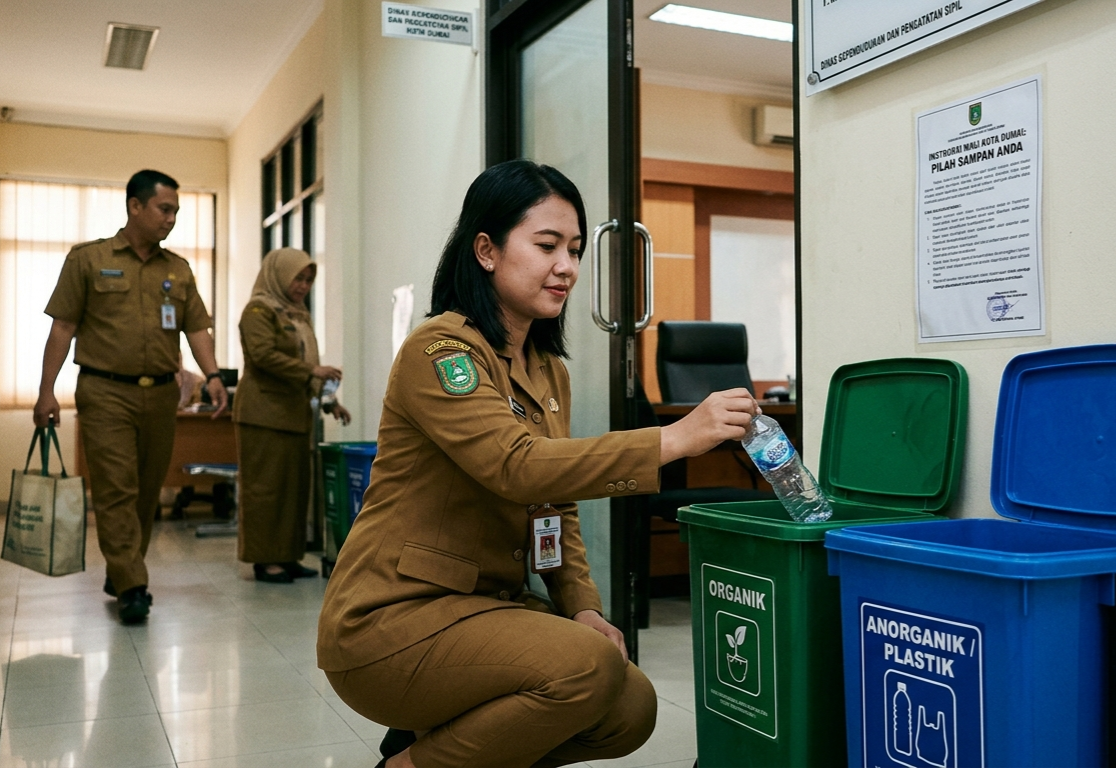 Terapkan Sanksi Potong TPP, Wali Kota Dumai Wajibkan Seluruh ASN Memilah Sampah Plastik