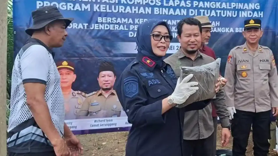 Dukung Ketahanan Pangan, Lapas Pangkalpinang Salurkan Kompos Hasil Olahan Warga Binaan ke Kebun Adat